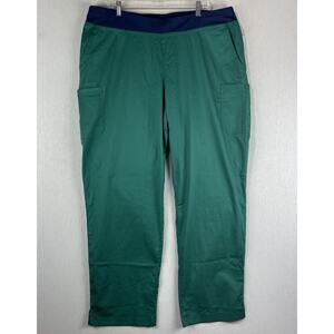 Butter Soft Stretch Scrub Pants Bottoms Womens 2X Green Professional Nursing NWT